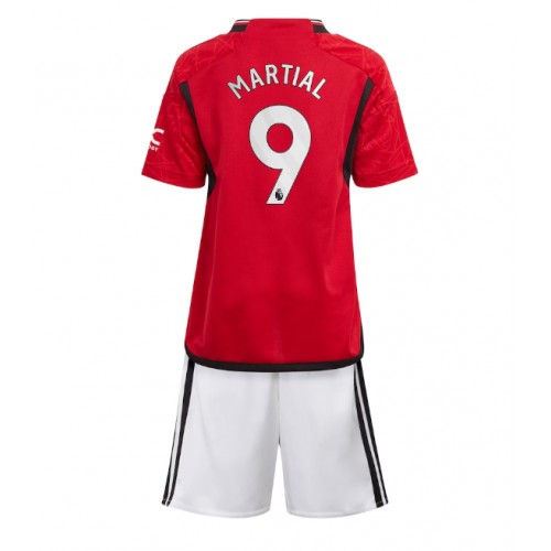 Dětský Fotbalový dres Manchester United Anthony Martial #9 2023-24 Domácí Krátký Rukáv (+ trenýrky)